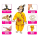  Shri Krishna Dress for Baby Boy & Girl, Janmashtmi Dress with Diaper-friendly Dhoti & Dupatta, Mor Pankh Mukut