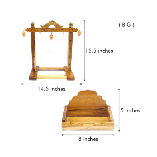  Wooden Handcrafted Laddu Gopal Jhula by Gayatri Mukut Shringar