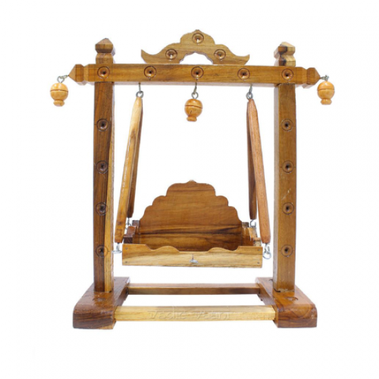  Wooden Handcrafted Laddu Gopal Jhula by Gayatri Mukut Shringar